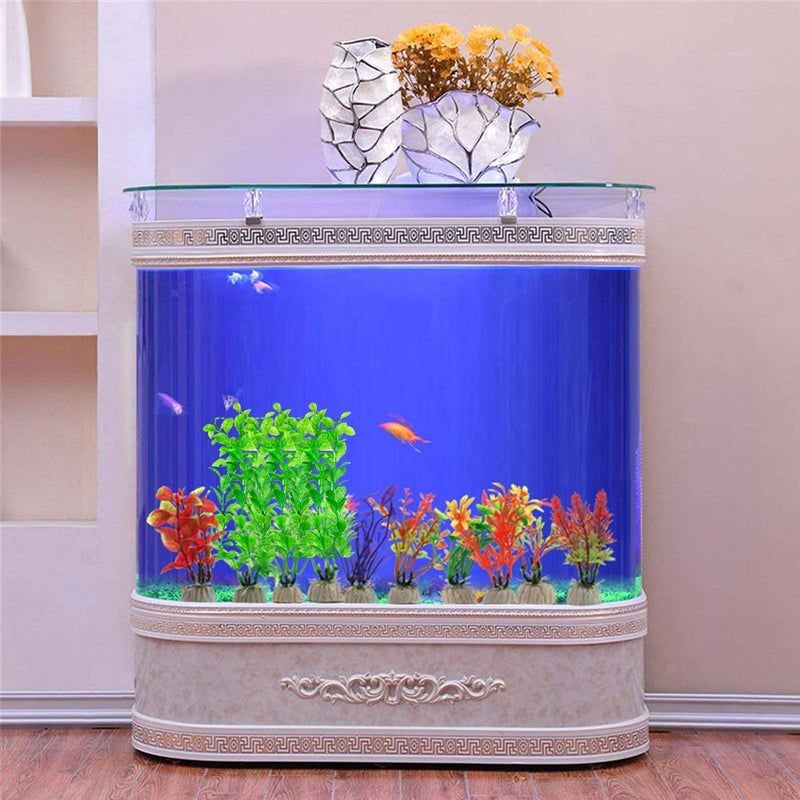 WAFJAMF Aquarium Fish Tank Green Plastic Artificial Plants 10.6 inch High Set of 3Pcs - Image 4